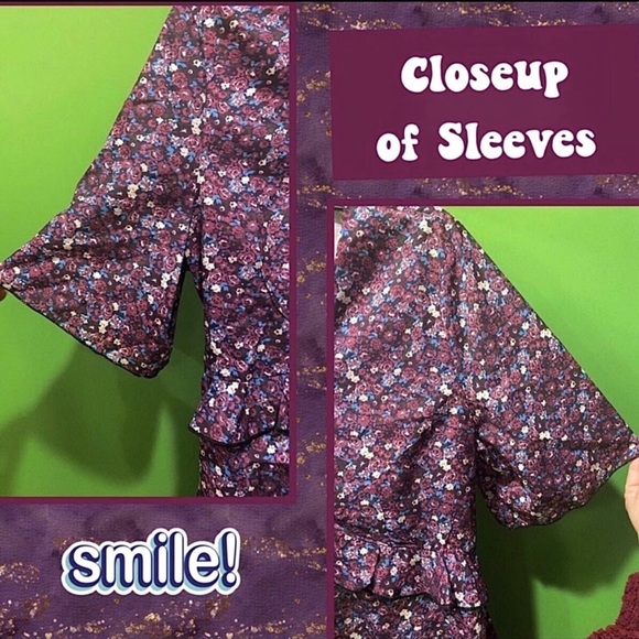 NWOT XL COTTAGECORE FALL DRESS FLORAL BACK CUTOUT & RUFFLE HEM - Picture 5 of 13